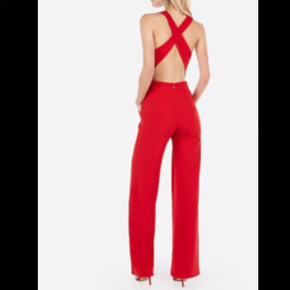 Express Red Cross Back Jumpsuit - Picture 2 of 2